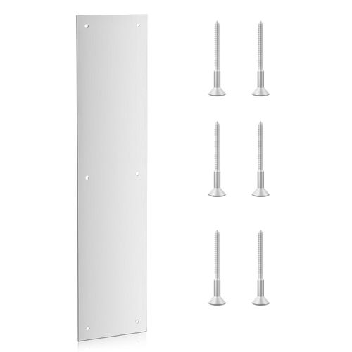 Door Push Plate,Door Kick Plate,4x16 in Door Plates,Kick Plate Door Plate Interior or Exterior Front Door or Back Door,Door Protection with 6 Screws