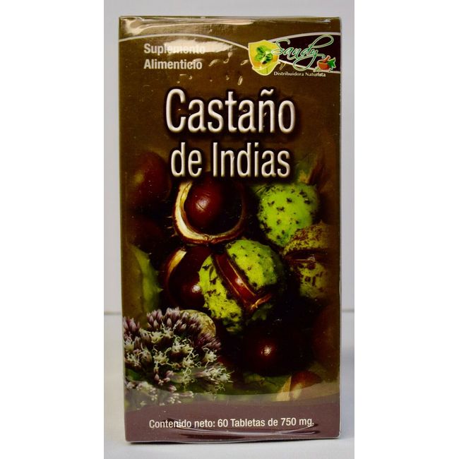 Castaño De India Para Varices-Flebitis-Hemorroides 750mg 60 Tabs.