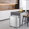 2×8 Gal Dual Trash Can Double Compartment Trash Garbage Can for Kitchen Silver