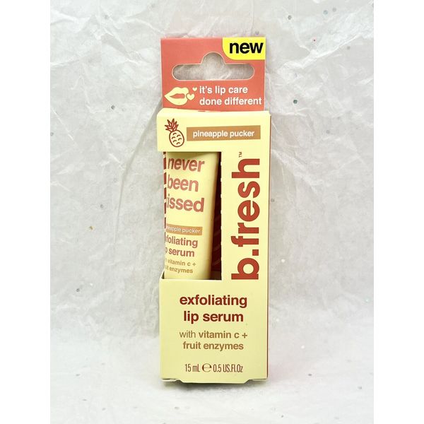 B.Fresh Never Been Kissed EXFOLIATING Lip Serum Pineapple Pucker .5oz Full Size