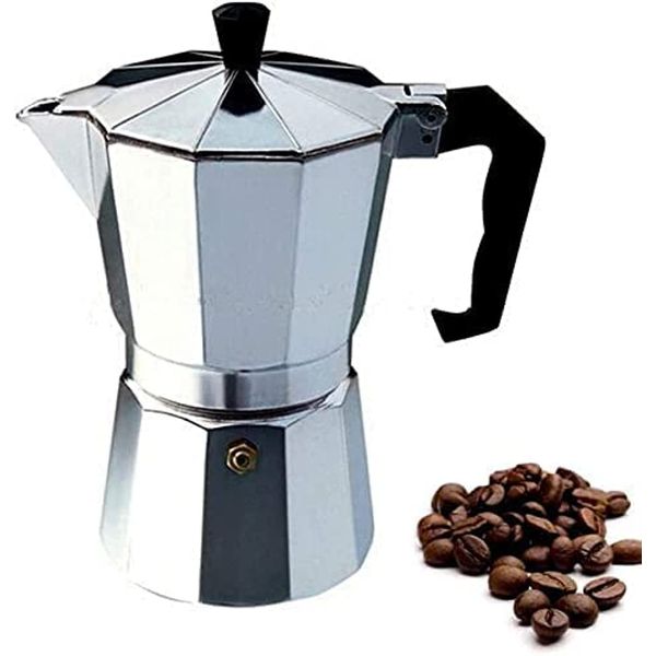 AL-FAHMI Italian Espresso Stove Top Coffee Maker 3 Espresso Cups Italian Stove Top Coffee Percolator Moka Pot (3 Cups / 150ml)