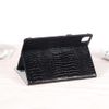 iPad Pro-7 Generation (11'') Case (2024), Alligator Leather,Intelligent Sleep Function Cover, Bracket, Compatible Pen - Black