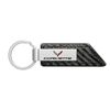 Chevrolet Corvette C7 Carbon Fiber Texture Strap Silver Bar Key Chain