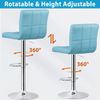 Two Pieces Height Adjustable Indoor Bart Stool 360 Rotation Metal Frame, Blue