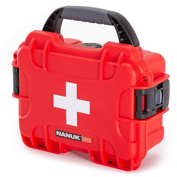 Nanuk 903 Waterproof First Aid Prepper Survival Gear Dust and Impact Resistant Case - Empty - Red, 903-FSA9