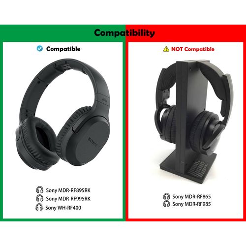 DowiTech Professional Headset Ear Cushions Replacement Ear Pads Headphone Earpads Compatible with Sony MDR-RF895RK MDR RF995RK WH-RF400R Headset