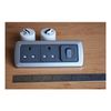 Clearcut - Flatline Silver Triple Surround - Support Frame - 2 x 240v Sockets - 2 x Socket Back - 1 x Single Light Switch - Campervan and Motorhome