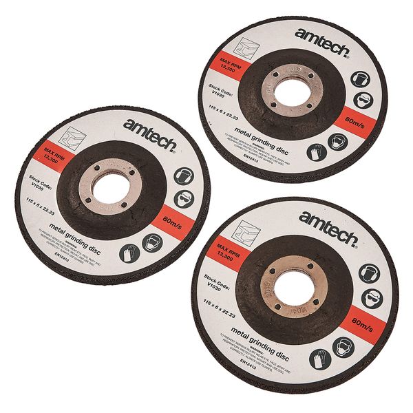 Amtech V1030 3 Piece 115mm (4.5") Metal Grinding disc Set