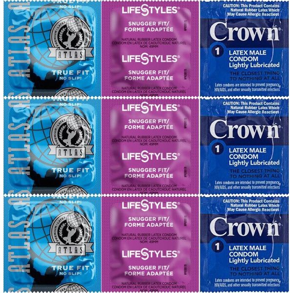 3 Small Snugger Tight Fit Lubricated Bulk Condoms Sampler Pack