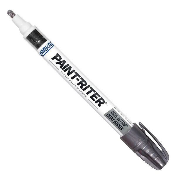 Markal Paint-Riter Valve Action Paint Marker - Silver (Aluminum) - Box 12