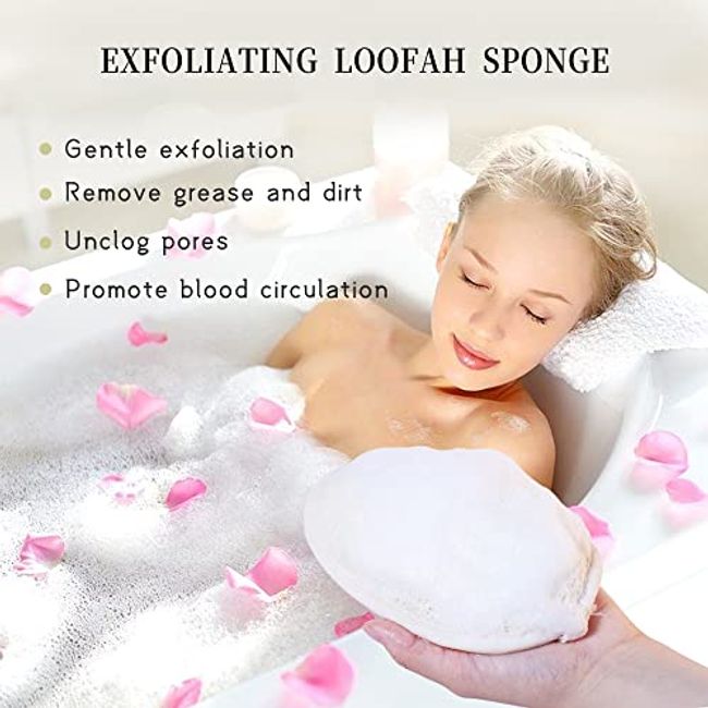 2 Exfoliating Loofah Pads body scrubber bath sponge, All-Natural