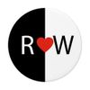 R love W letters Heart Black & White monogram initial design PopSockets Swappable PopGrip