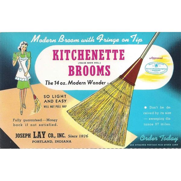 The Original Kitchenette Broom - CASE of 4 - Lightweight Brooms - Made in America with Broomcorn
