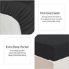 Ev Dekor Double Fitted Sheet Soft 100% Microfiber 40cm extra deep fitted bed sheets - bedsheets bottom sheet - Black (137 x 190) Cm