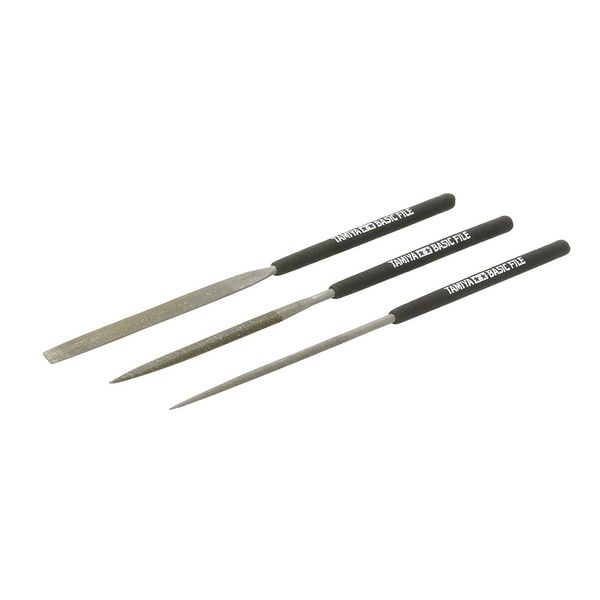 Tamiya Craft Tool Series No. 104 Basic File Set, Fine Double Cut, Tool for Plastic Models 74104