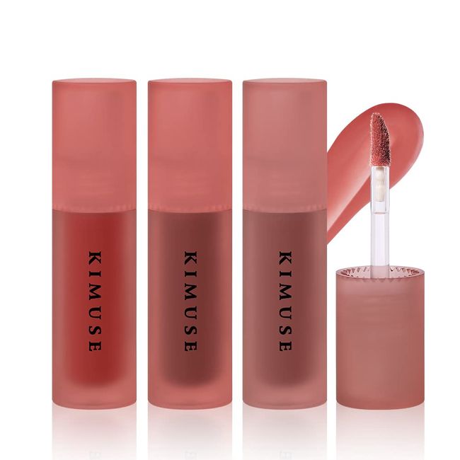 KIMUSE Water Gel Lip Tint Trio, Moisturizing Lightweight Lip Stains, Highly Pigmented Long Lasting Glossy Lip Tint Stain, Hydrate Glossy Finish Lip Gloss Makeup