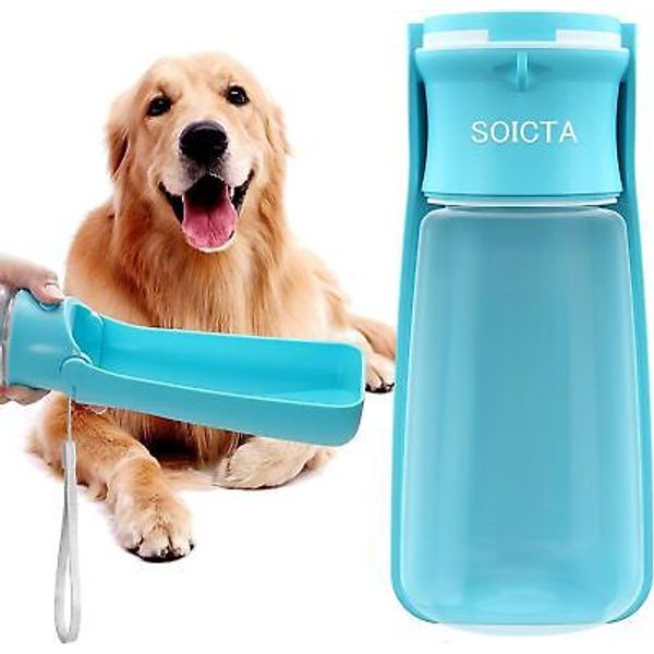 Portable Dog Water Bottle for Walking 19 OZ or 12 Pet blue