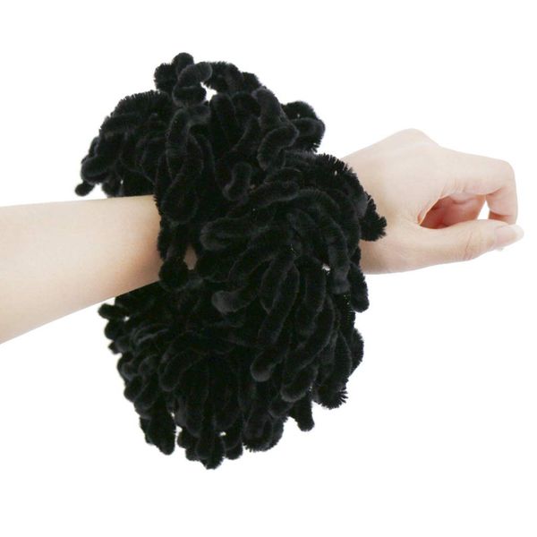 1 Piece Muslim Women Fluffy Velvet Hijab Hair Scrunchie Plain Simple Hair Ring Tie Bun Clip Flexible Elastic Band Headwear