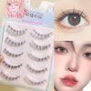 False Eyelashes, Natural, 5 Pairs, Popular, Transparent Shaft, Soft Core, Ultra Lightweight, Soft, Handmade, Actress Eyelashes, Cosplay Makeup, K-15