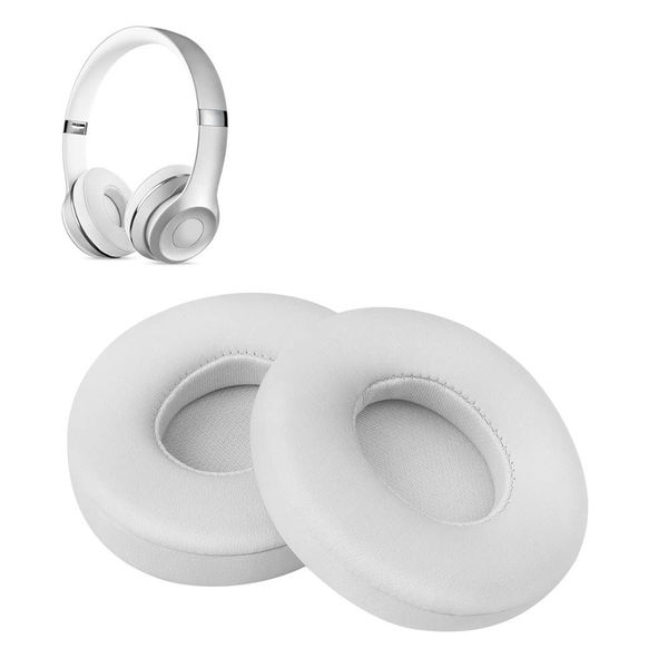 Ear Pads Ear Cushions Replacement Headphone Pads for Beats Solo2 & Solo3 Wireless (White)