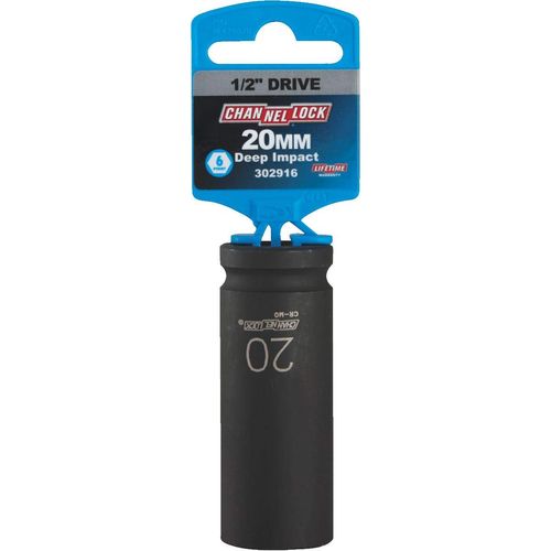 Channellock 1/2" Drive 20 mm 6-Point Deep Metric Impact Socket