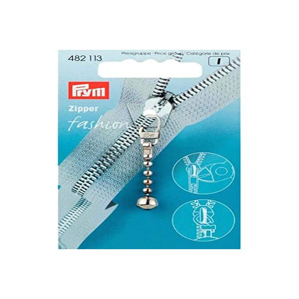Prym Fashion Ball Chain Zipper Puller Silver col