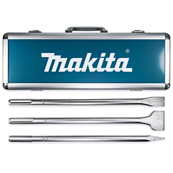 Makita 3 Piece - SDS-Max Chisel & Point Bit Set for SDS Max Rotary Hammers - Heavy Demolition for Reinforced Concrete & Tile