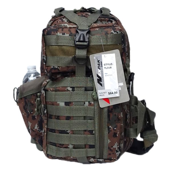 Nexpak 18" 1200cu. in. Tactical Sling Shoulder Hiking Backpack TL318 DM Brown Digital Camouflage