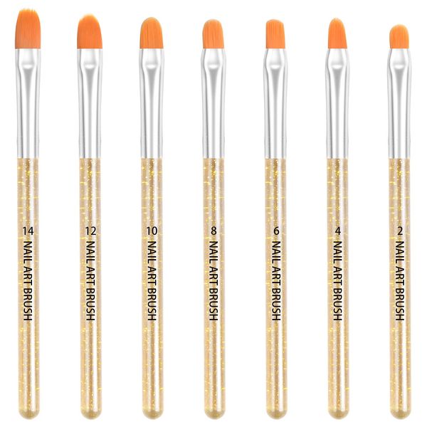 AvoDovA 7 Stück Nagel Pinselset, Malerei Pen für Gelnägel Pinselset, UV-Gel Nagel Pinsel Gelnagel Pinsel, Nagelpinsel UV Gel Nagel Acryl Pinsel Nail Art Nagel Kunst, Nagelbürste für Nägel Nailart (A)