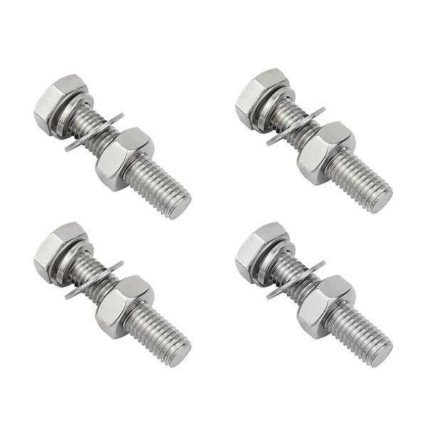 4 Sets M10x35mm Flange Bolt Bolt Nut Flange Bolt Set Lock Washer Kit