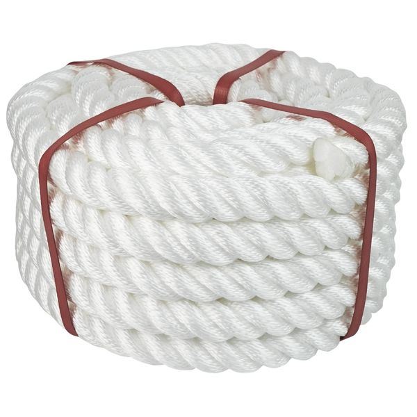 Aoneky Twisted Polypropylene Rope, White (5/8 inch x 25 ft)
