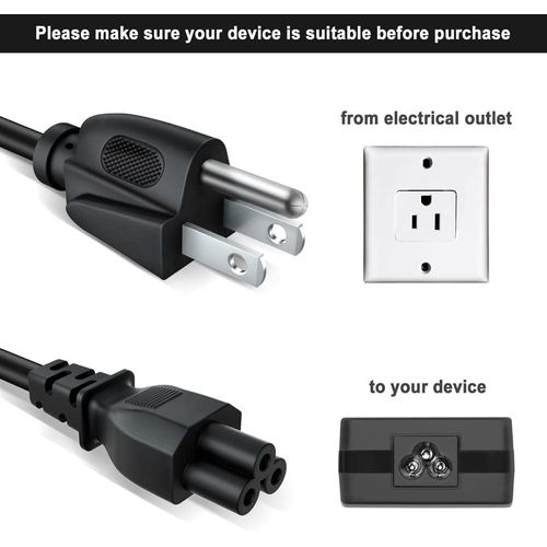 PowerHOOD UL Listed 4FT 3 Prong AC Printer Power Cord Repalcement for Epson Workforce Pro Series WF-4720 WF-4730 WF-4740 WF-3720 WF-3730 WF-3733 WF-4830 WF-2930 AIO All-in-One Printer Power Cable