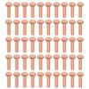 Sourcingmap 100Pcs Copper Solid Rivets, 3/32" x 25/64" Flat Head Rivet Metal Fasteners for Electrical Applications, Leather Working Supplies
