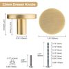 WEAVERBIRD 4PCS Brushed Gold Cabinet Knobs Round Dresser Drawer Knobs Kitchen Cabinet Handles Bedroom Drawer Pulls Wardrobe Door Knobs