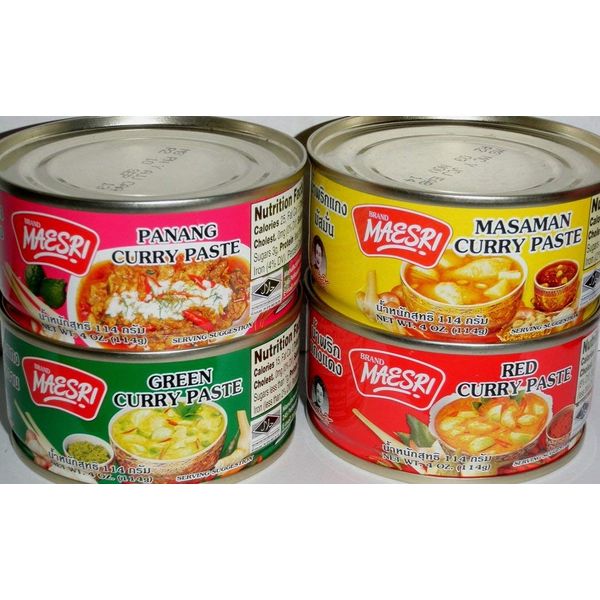Variety Curry Paste 4pk Green, Red, Masaman, & Panang Curry (4 Pack)