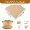 Coffee Filter Papers 140 Pcs Unbleached Compatible with Size 02 Filter Papers Compatible with Dripper Coffee Makers