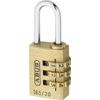 ABUS Combination lock 165/20 - brass padlock - with individually adjustable number code - suitcase lock/locker lock - ABUS -Security level 3