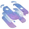 eXtremeRate DIY Replacement Shell Buttons for Nintendo Switch & Switch OLED Joycon and Strap, Glitter Gradient Translucent Bluebell Housing Wrist Strap with Buttons for Switch & Switch OLED