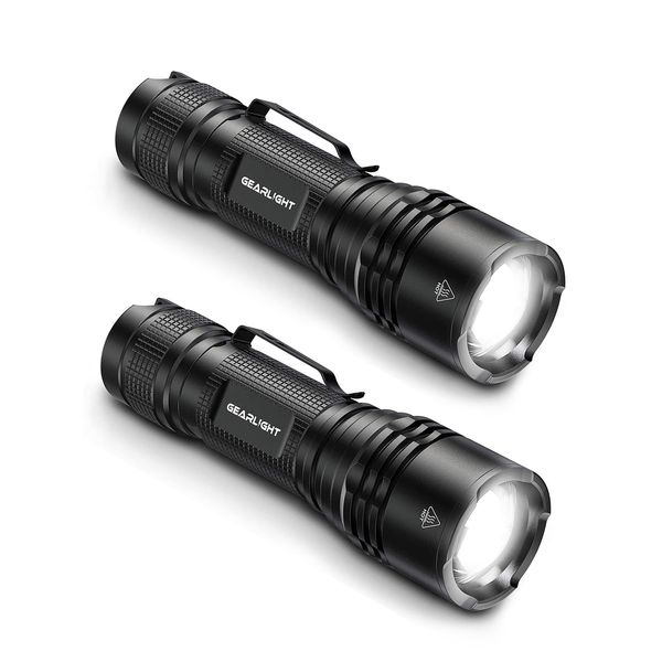 GearLight LED Tactical Flashlights High Lumens - Mini Flashlights for EDC Carry - Compact Powerful Emergency Flashlights Made from Military-Grade Aluminum - Drop Resistant and Water Resistant