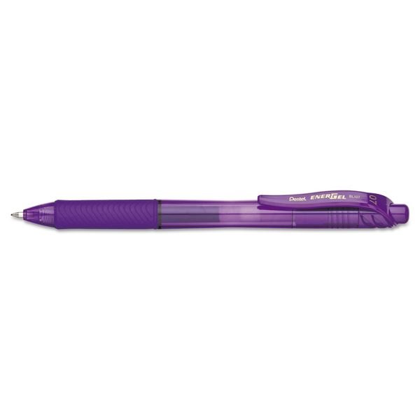 Pentel EnerGel X Retractable Roller Gel Pen, Violet, Medium (PENBL107V)