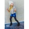MeMoi Girls Shimmer Tights, 6-8, Silver