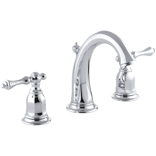 Bathroom Faucet by KOHLER, Bathroom Sink Faucet, Kelston Collection, 2-Handle Widespread Faucet with Metal Drain, Polished Chrome, K-13491-4-CP