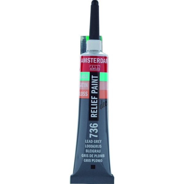 Decorfin RELIEF (Gutta Outliner) PAINT LEAD GREY - 20ml