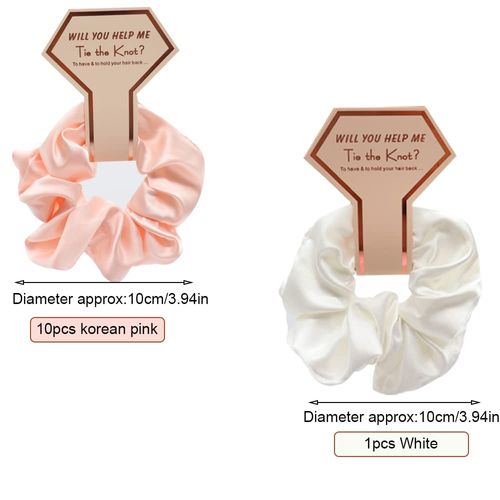 ZOOMPIL JGA Accessories Women, Pack of 11 Satin Bridal Hair Bobbles, Bridesmaid Hair Bobbles Wedding Fashionable Cotton Hair Band Bridal Gift Party Accessories Decoration for Wedding