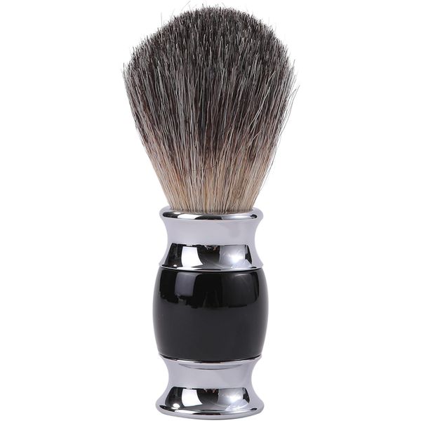 5x points on all items until 11/11 1:59 Rakuten Ranking #1 Beard Brush Shaving Brush for Men Foaming Brush Soap Brush Black Shaving Facial Cleansing (Black)