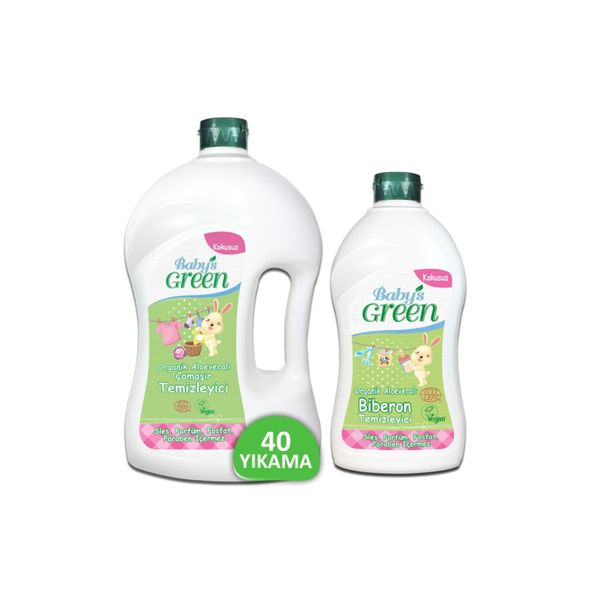 2'li Set-1500 ml Organik Bebek Çamaşır Temizleyici Ve 500 ml Biberon Temizleyici