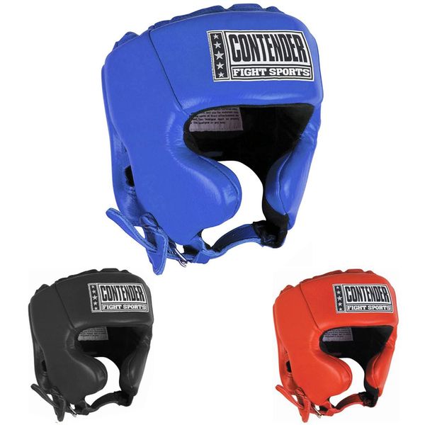 Contender Fight Sports Competition Boxing Headgear with Cheeks Blue, Small