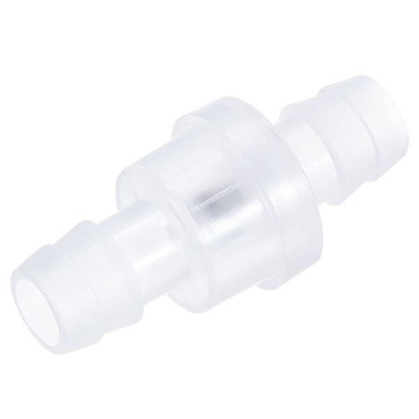 uxcell Check Valve, One-Way Inline Hose Connector for Water Tank Pump, PP Plastic, 0.4 inch (11.4 mm) Diameter, Translucent, 2 Pieces