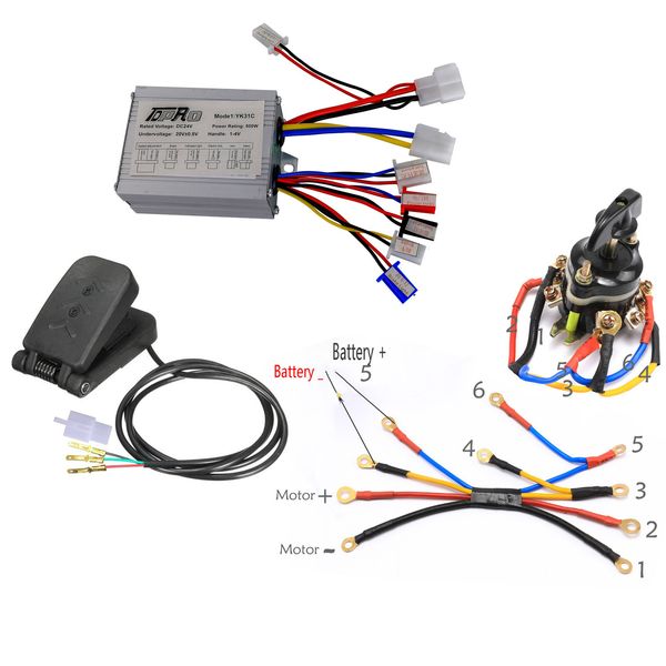 DC 24V 500w Brush Controller Reverse Switch Pedal Ebike Quad Go Kart Drift Trike