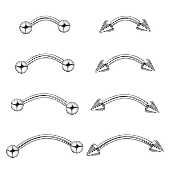 8 Stück Augenbrauen Piercing,Eyebrow Ring Augenbrauenpiercing Body Jewellery Lippe Kugel,Intimpiercing Chirurgenstahl Lippennägel Set,Silber Fake Bauchnabelpiercing Nasenpiercing Ohr für damen(12mm)